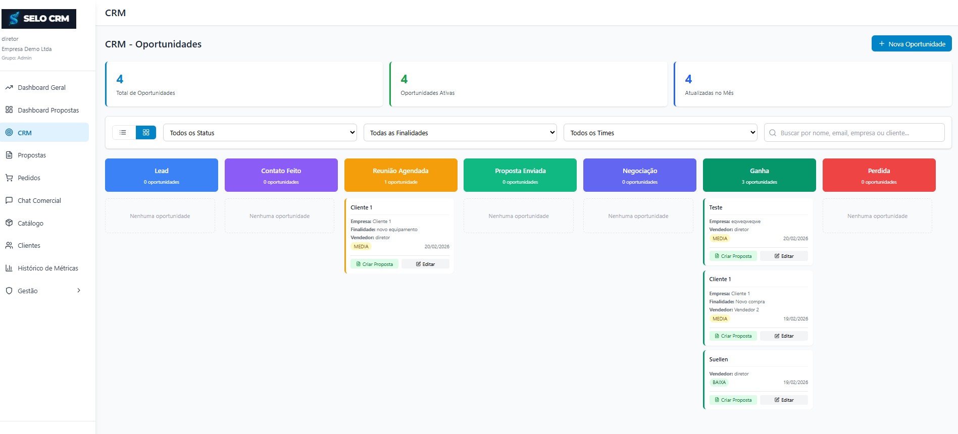 Kanban de Oportunidades